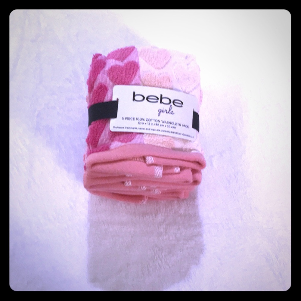 Bebe Girls 5pack Towels 100% Cotton washcloths